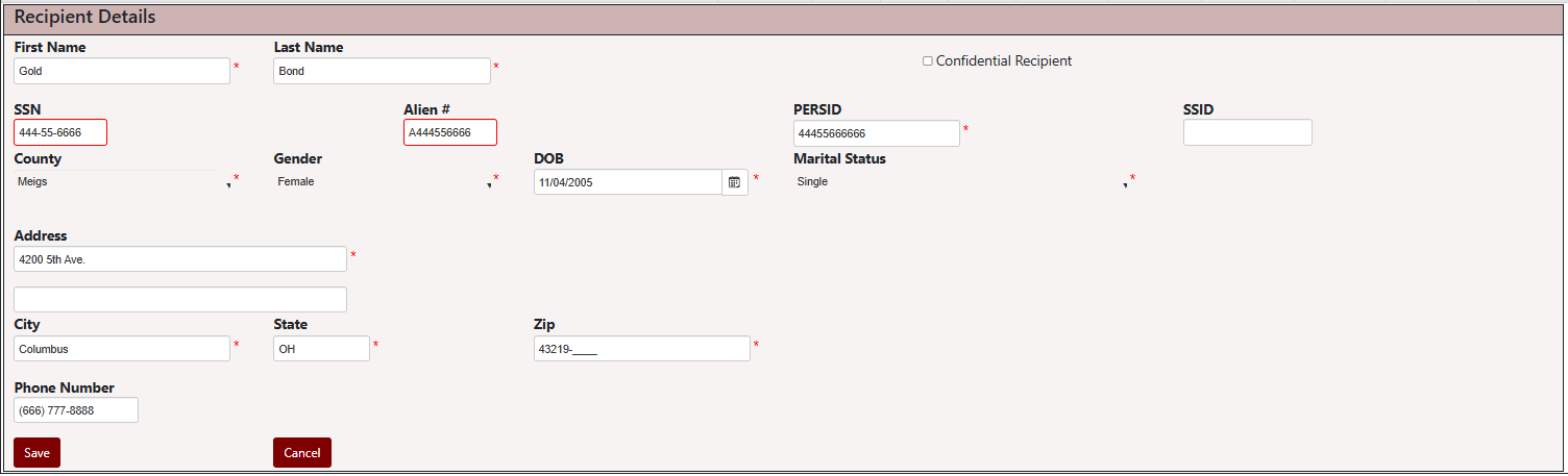 Edit Recipient image